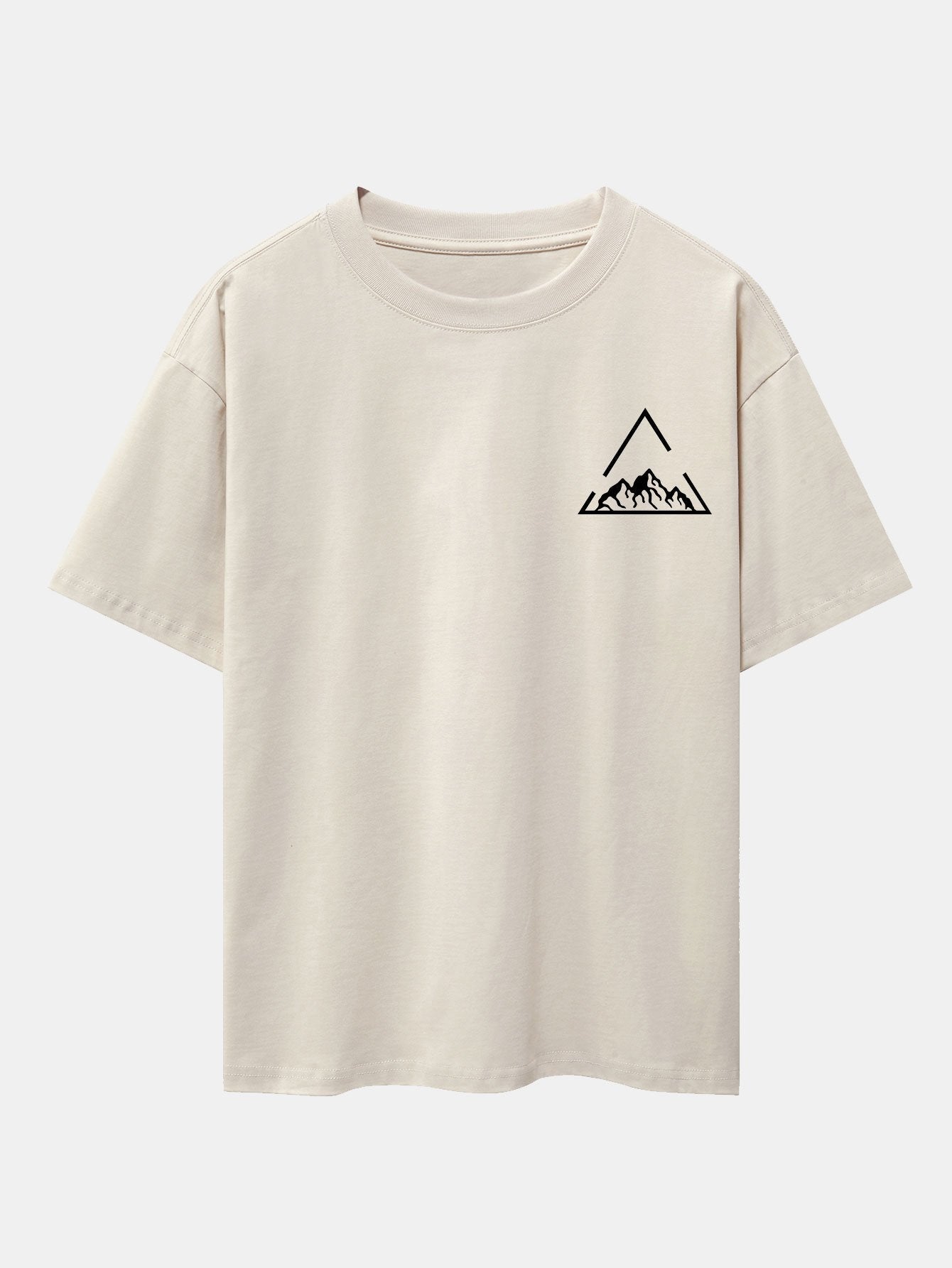 Triangle Mountain Print Drop Shoulder Oversize T-Shirt