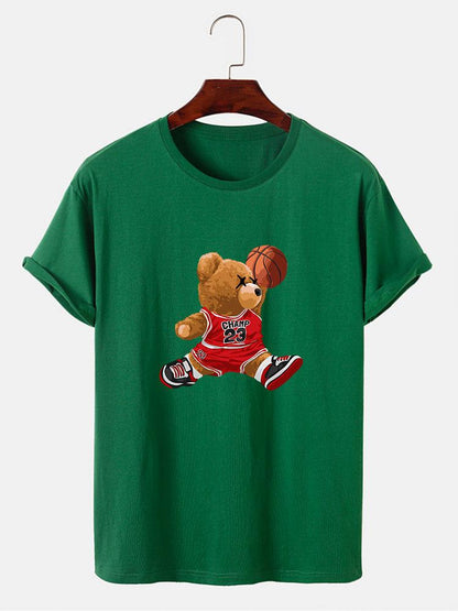 Basketball Player Bear Print T-Shirt