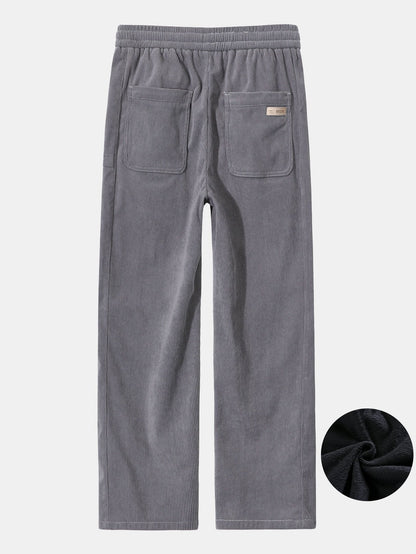 Polar Fleece Lined Straight Leg Corduroy Pants