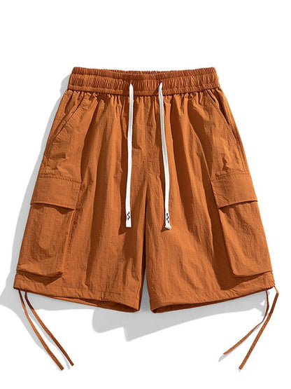 Drawstring Hem Cargo Shorts