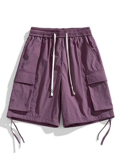 Drawstring Hem Cargo Shorts