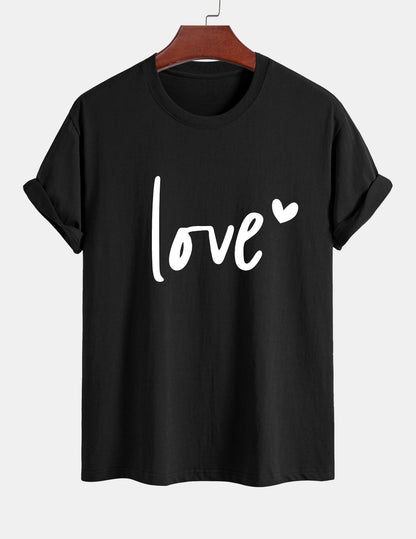 Regular Fit Love Print Cotton T-Shirt