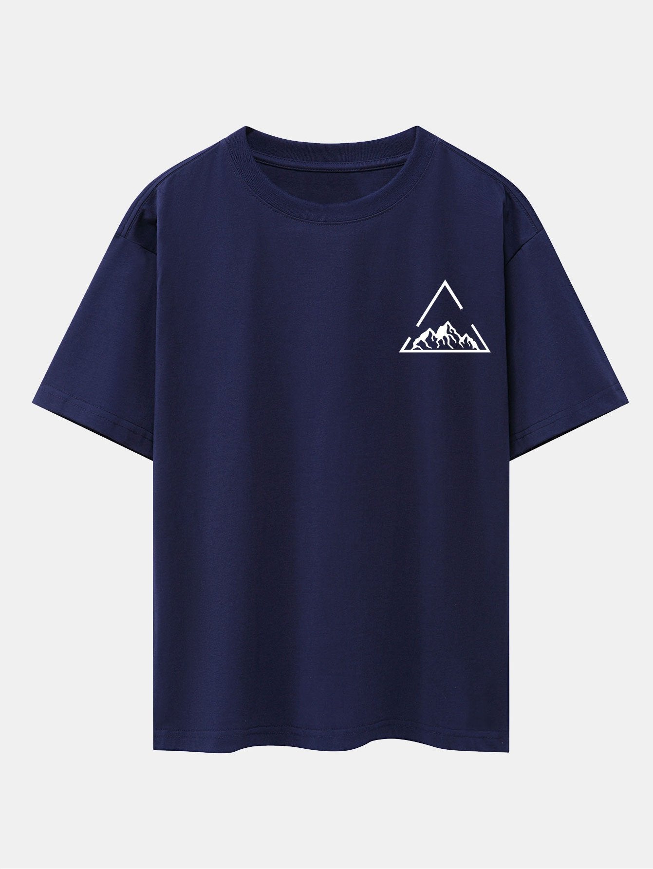Triangle Mountain Print Drop Shoulder Oversize T-Shirt