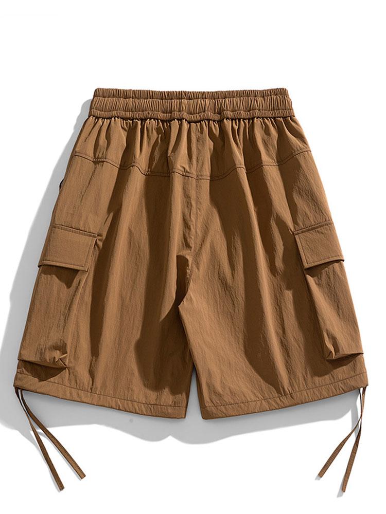 Drawstring Hem Cargo Shorts
