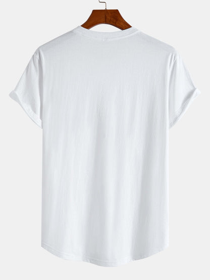 Cherry Blossoms Sakura Print Cotton Arc Hem T-Shirt