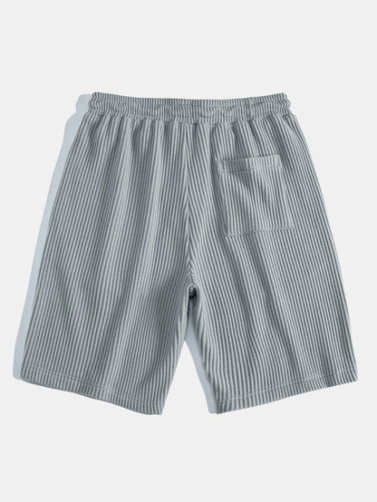 3 Pieces Drawstring Knitted Waffle Shorts