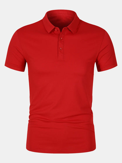 Solid Mesh Polo Shirt