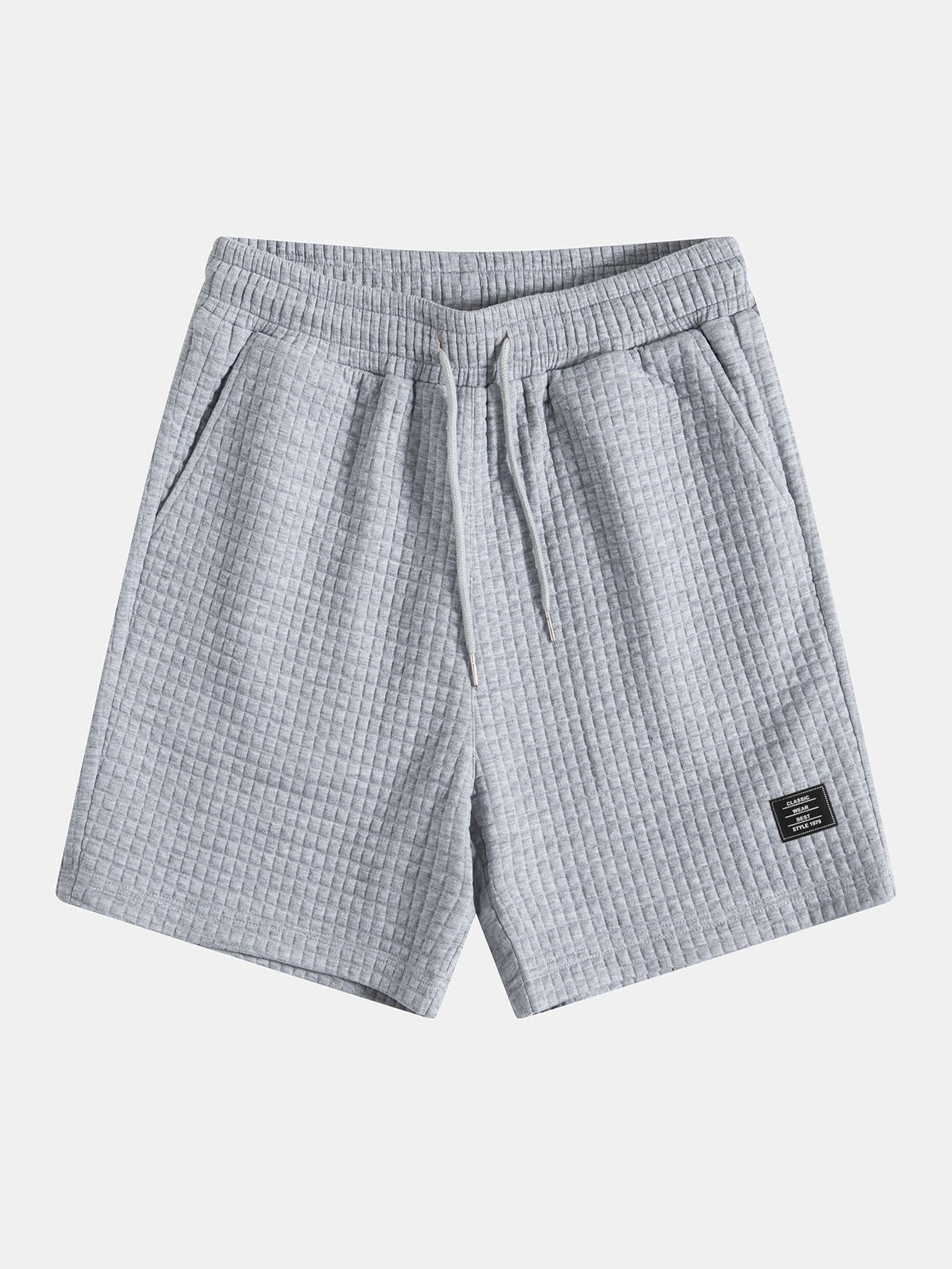 3 Pieces Waffle Drawstring Shorts
