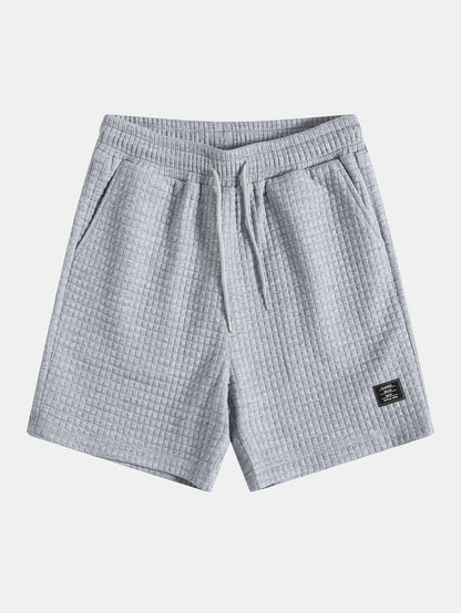 3 Pieces Waffle Drawstring Shorts