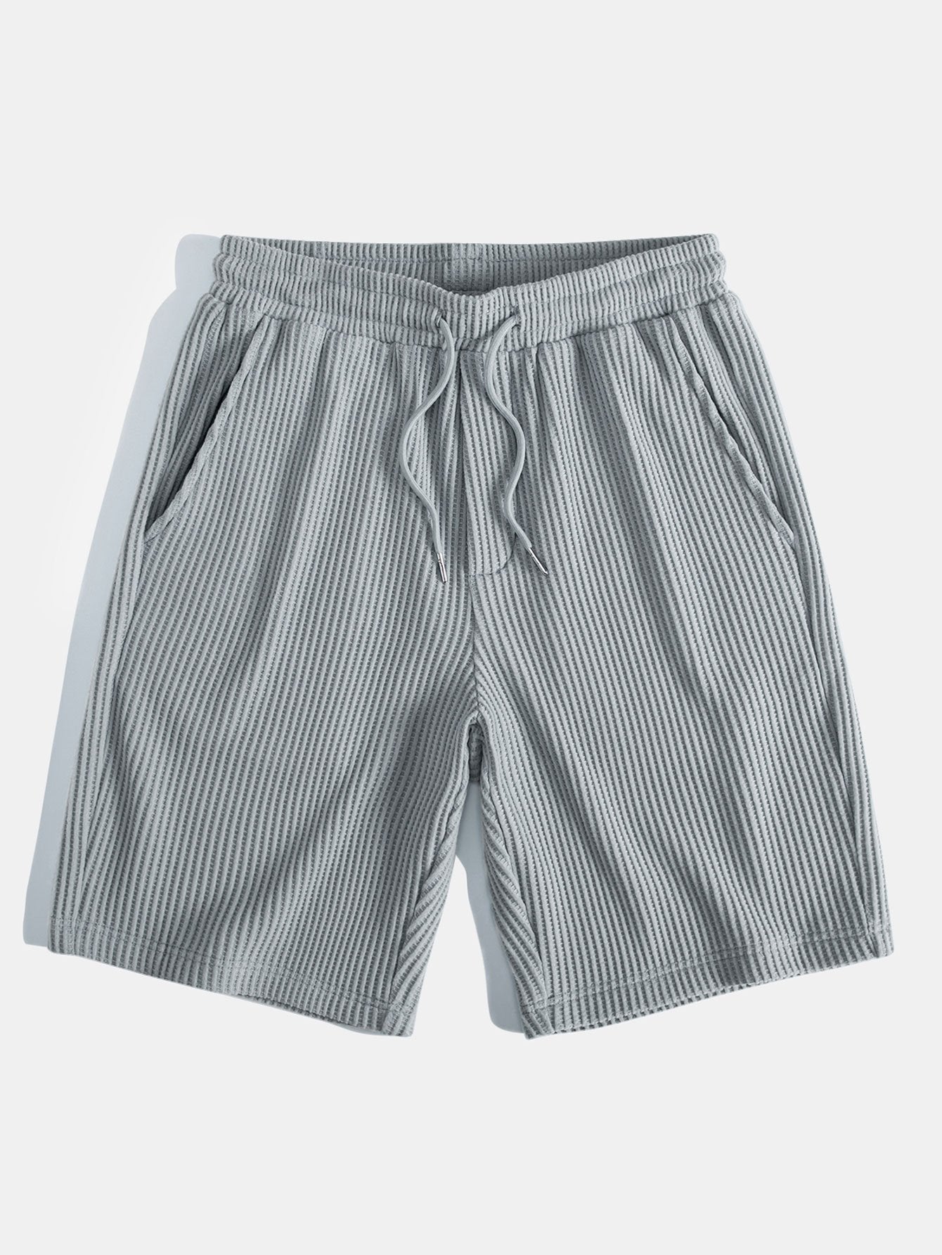 3 Pieces Drawstring Knitted Waffle Shorts