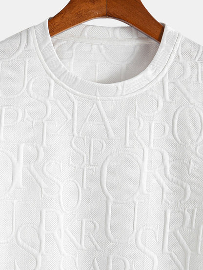 Short Sleeve Letter Jacquard T-Shirt
