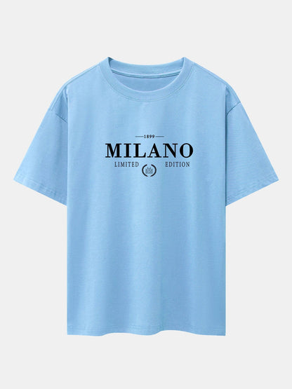 Milano Print Drop Shoulder Oversize T-Shirt