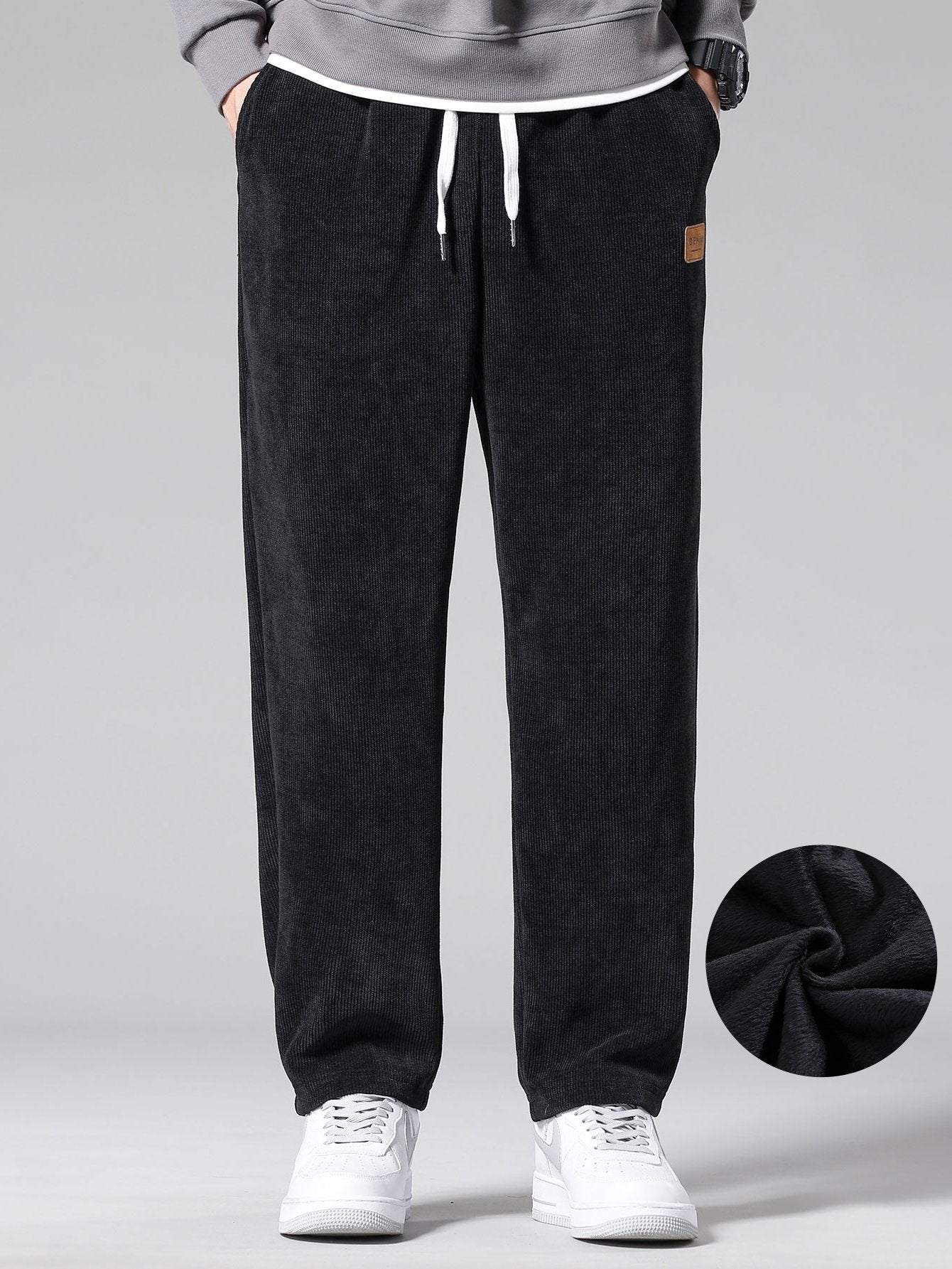 Polar Fleece Lined Straight Leg Corduroy Pants