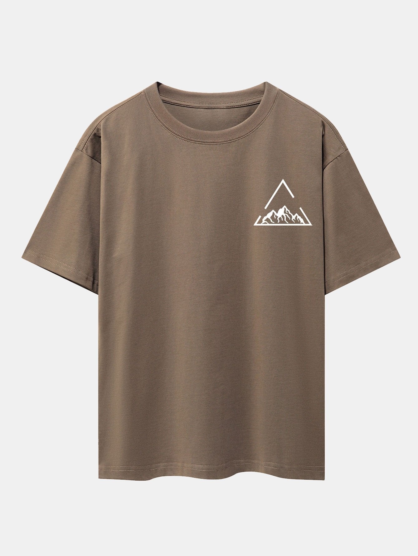 Triangle Mountain Print Drop Shoulder Oversize T-Shirt