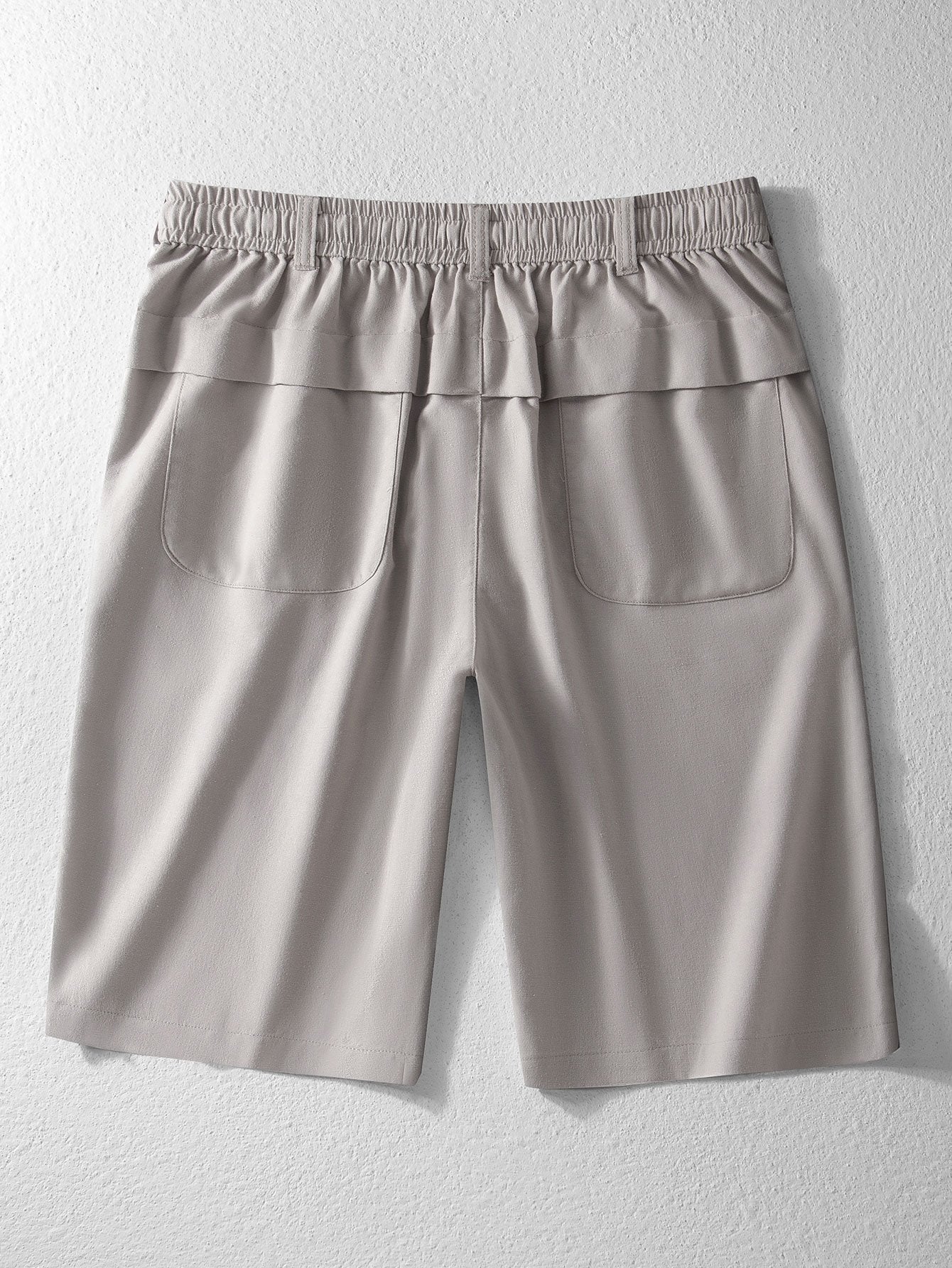 Linen Cotton Blend Drawstring Shorts
