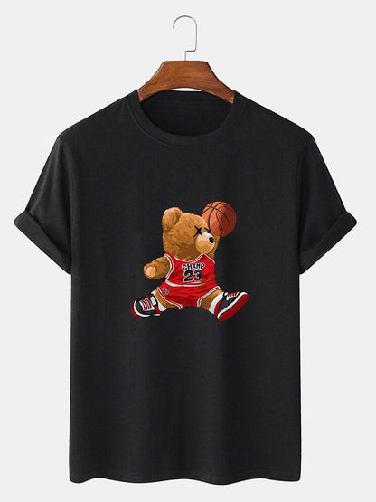 Basketball Player Bear Print T-Shirt