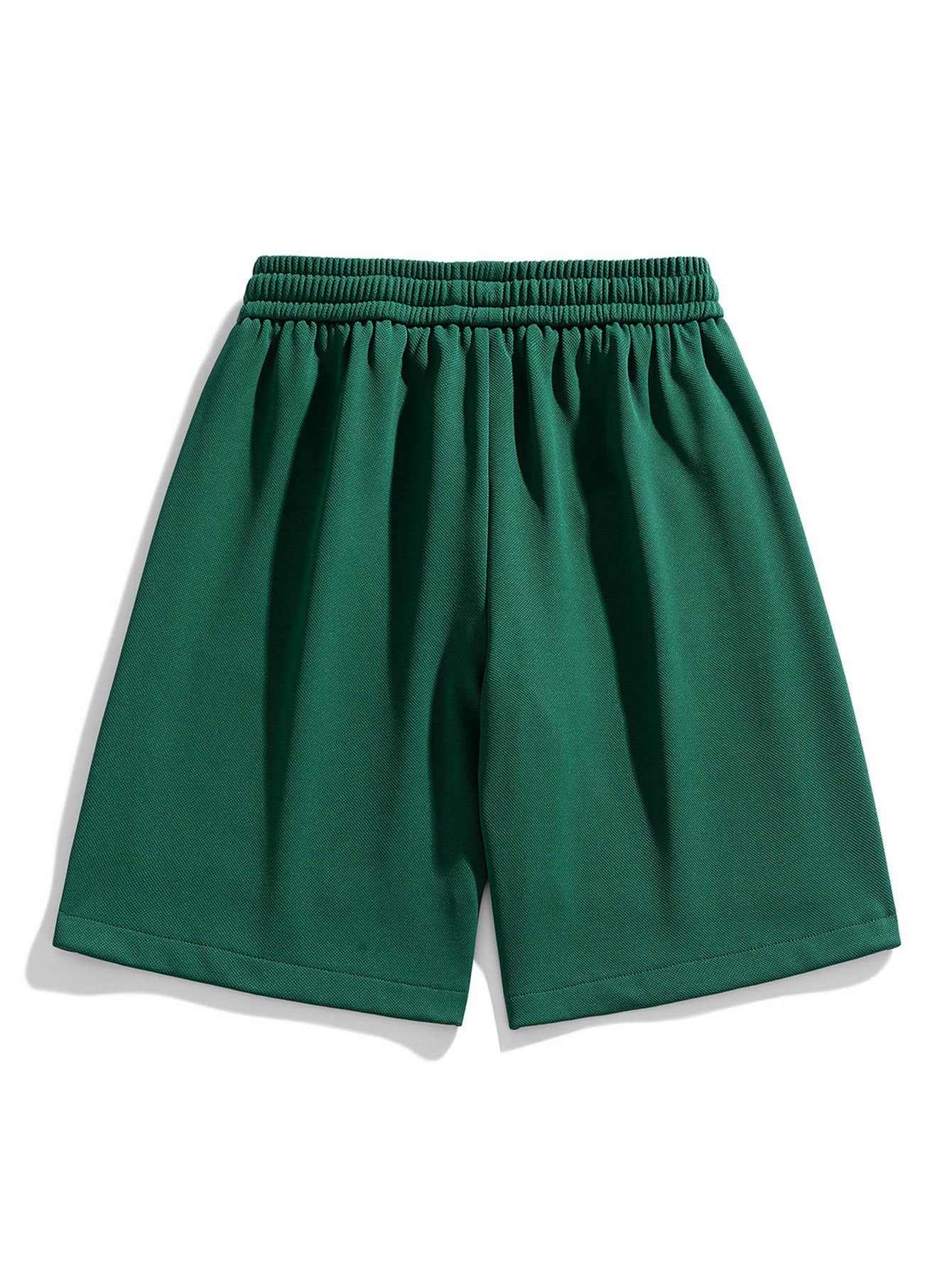 Basic Textured Drawstring Shorts