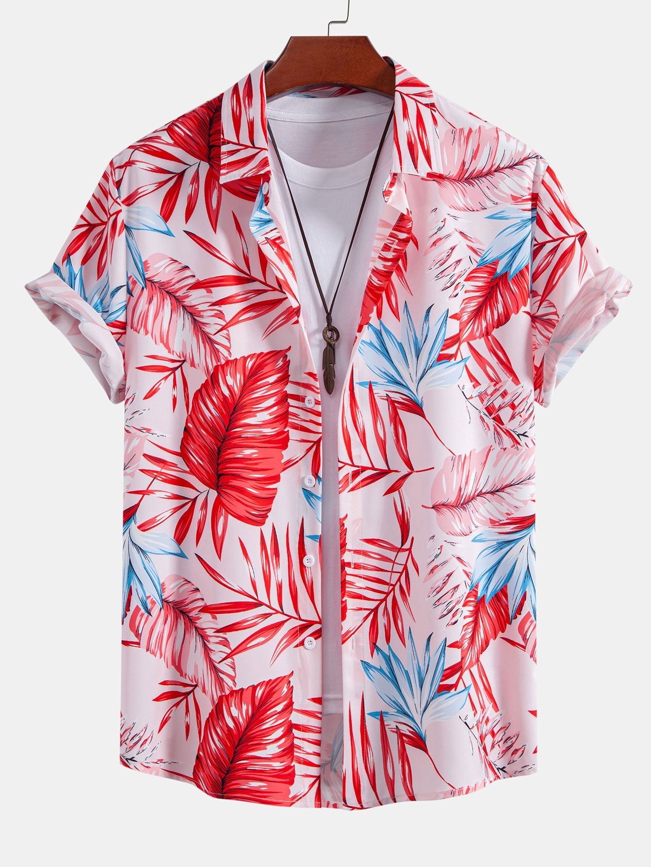 Tropical Print Button Up Shirt