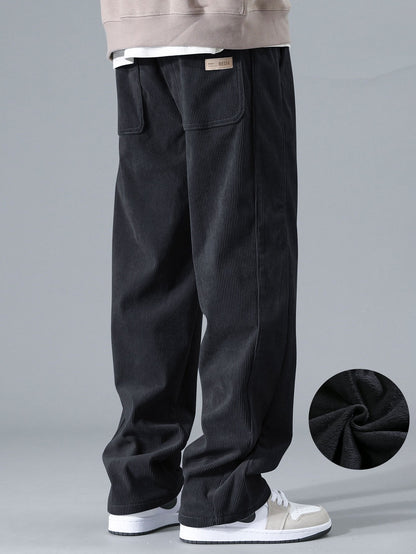 Polar Fleece Lined Straight Leg Corduroy Pants