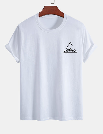 Regular Fit Mountain Print Cotton T-Shirt