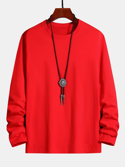 Basic Long Sleeve Cotton T-Shirt