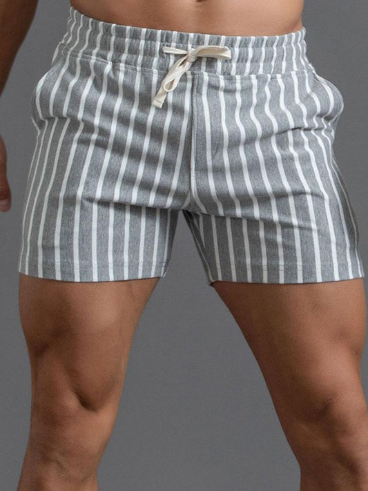 Cotton 3" Striped Jersey Drawstring Shorts