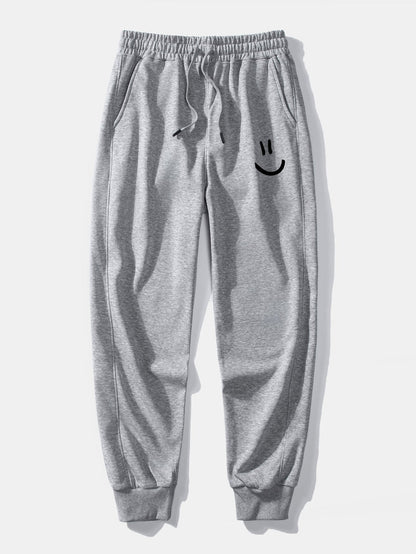 Smiley Face Print Jogging Pants