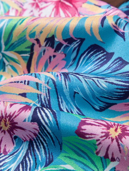 Tropical Plants And Orangutan Print Button Up Shirt