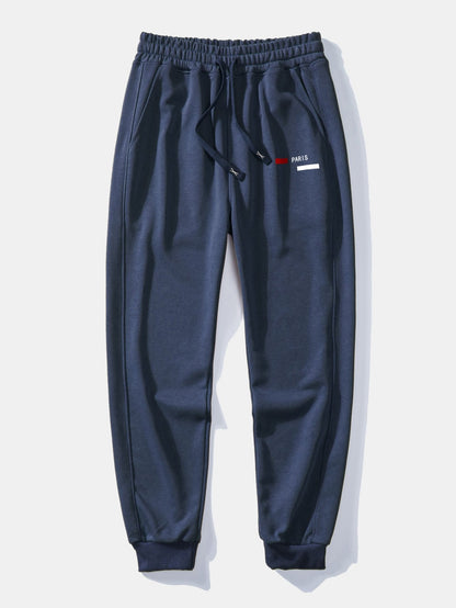 Paris Stripe Print Jogging Pants