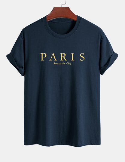 Regular Fit Paris Slogan Cotton T-Shirt
