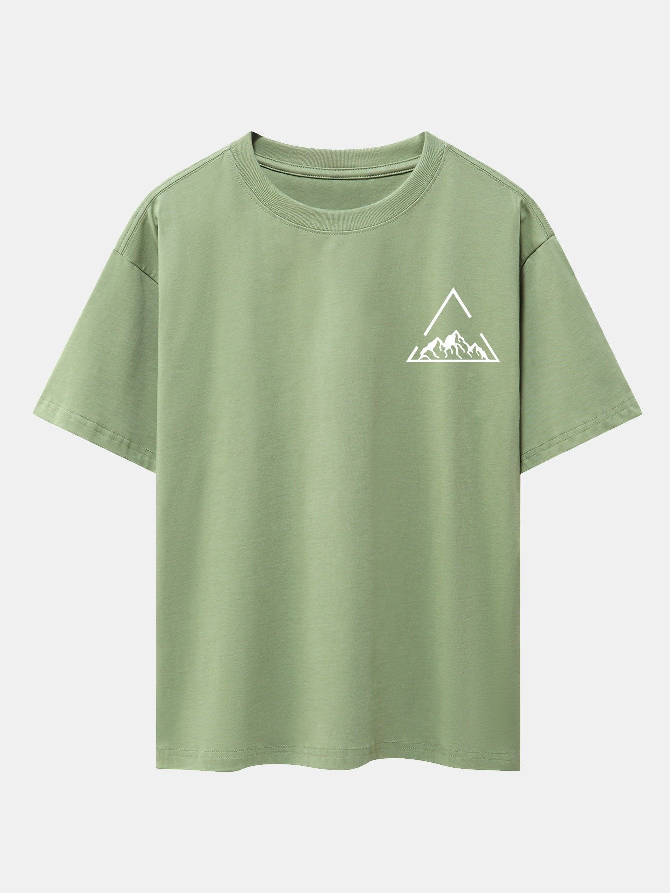 Triangle Mountain Print Drop Shoulder Oversize T-Shirt
