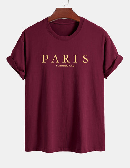 Regular Fit Paris Slogan Cotton T-Shirt
