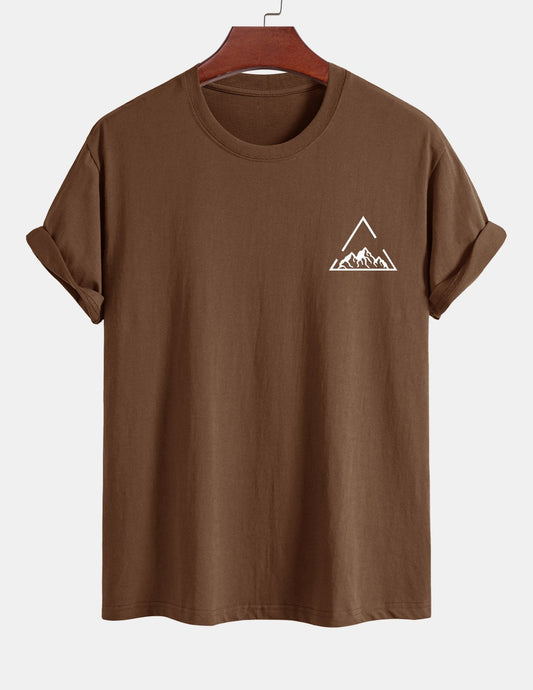 Regular Fit Mountain Print Cotton T-Shirt