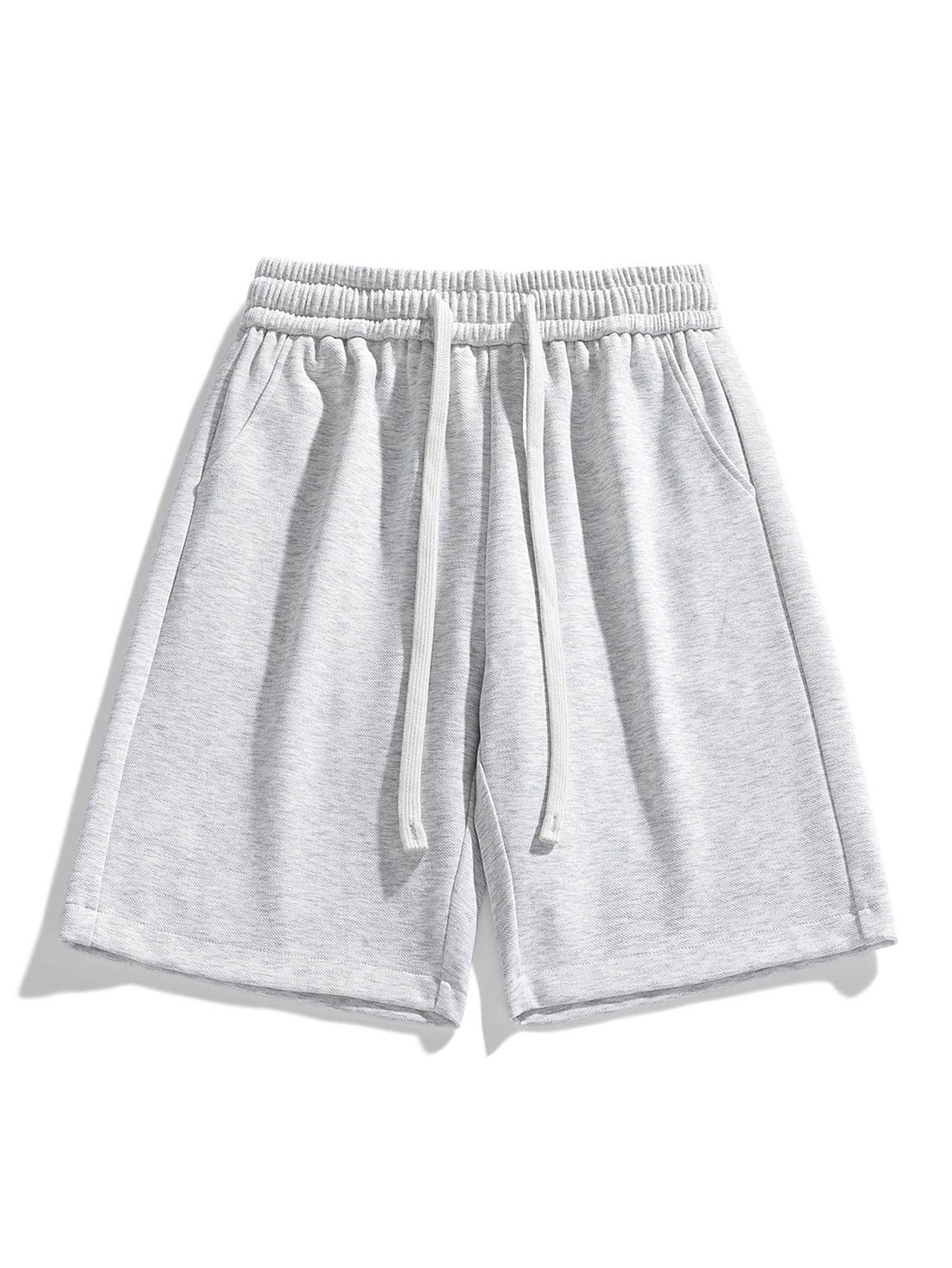 Basic Textured Drawstring Shorts