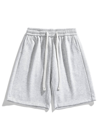 Basic Textured Drawstring Shorts