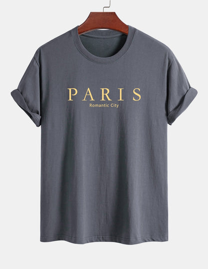 Regular Fit Paris Slogan Cotton T-Shirt