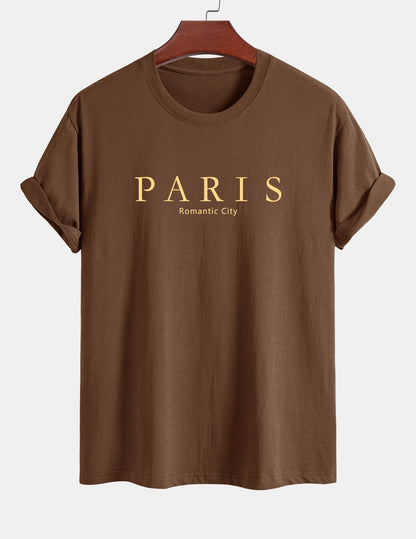Regular Fit Paris Slogan Cotton T-Shirt
