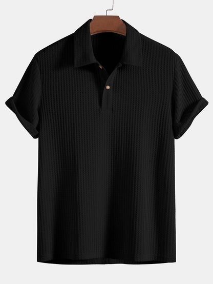 3 Pieces Knitted Waffle Polo Shirt
