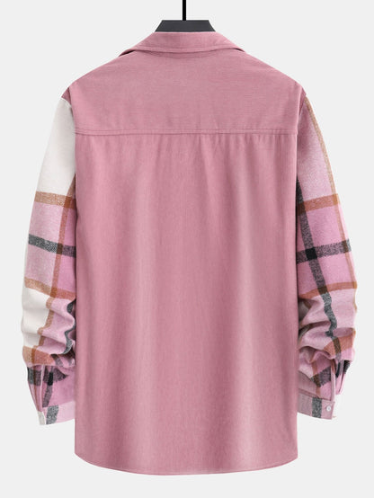 قميص باتشورك مخطط من قماش الكوردuroy