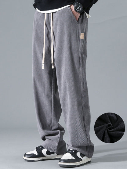 Polar Fleece Lined Straight Leg Corduroy Pants