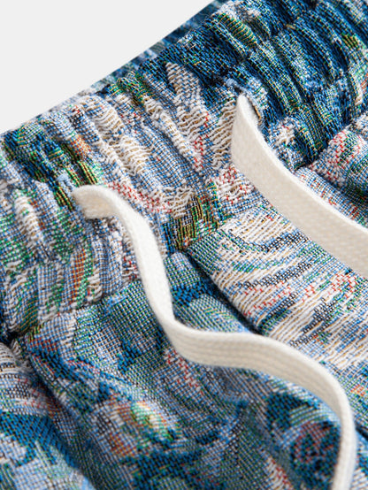 Painted Floral Jacquard Shorts