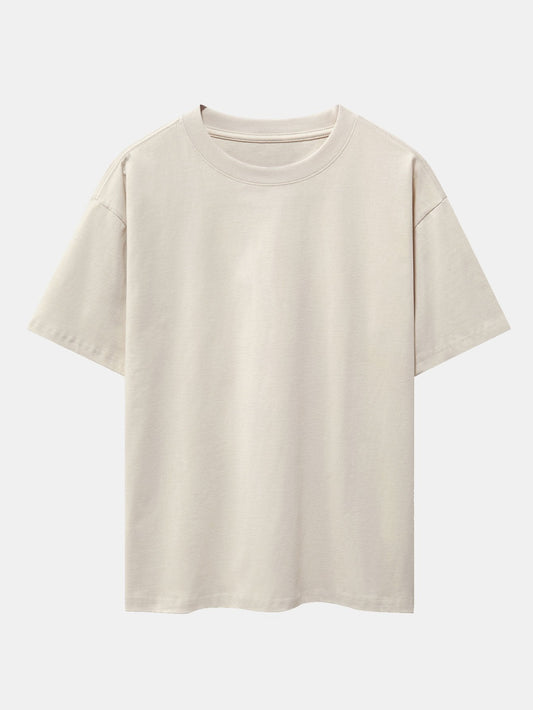تي شيرت أساسي ثقيل الوزن بأكتاف منسدلة ومقاس كبير