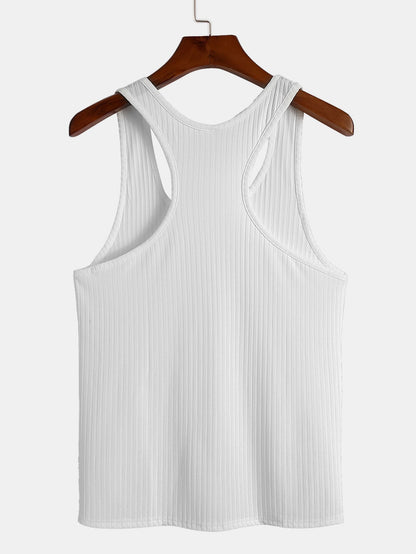 Basic Slim Ribbed Racer Back Tank
