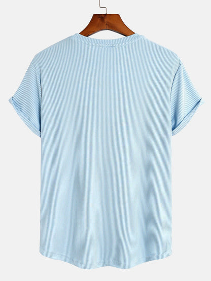 Muscle Fit Arc Hem Textured T-Shirt