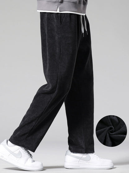 Polar Fleece Lined Straight Leg Corduroy Pants