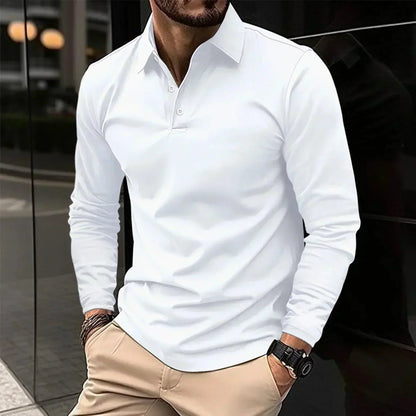 Contemporary Long-Sleeve Polo With Modern Fit
